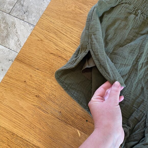 Universal Thread 100% Cotton Gauze Shorts with Pockets Green Medium - Picture 3 of 8